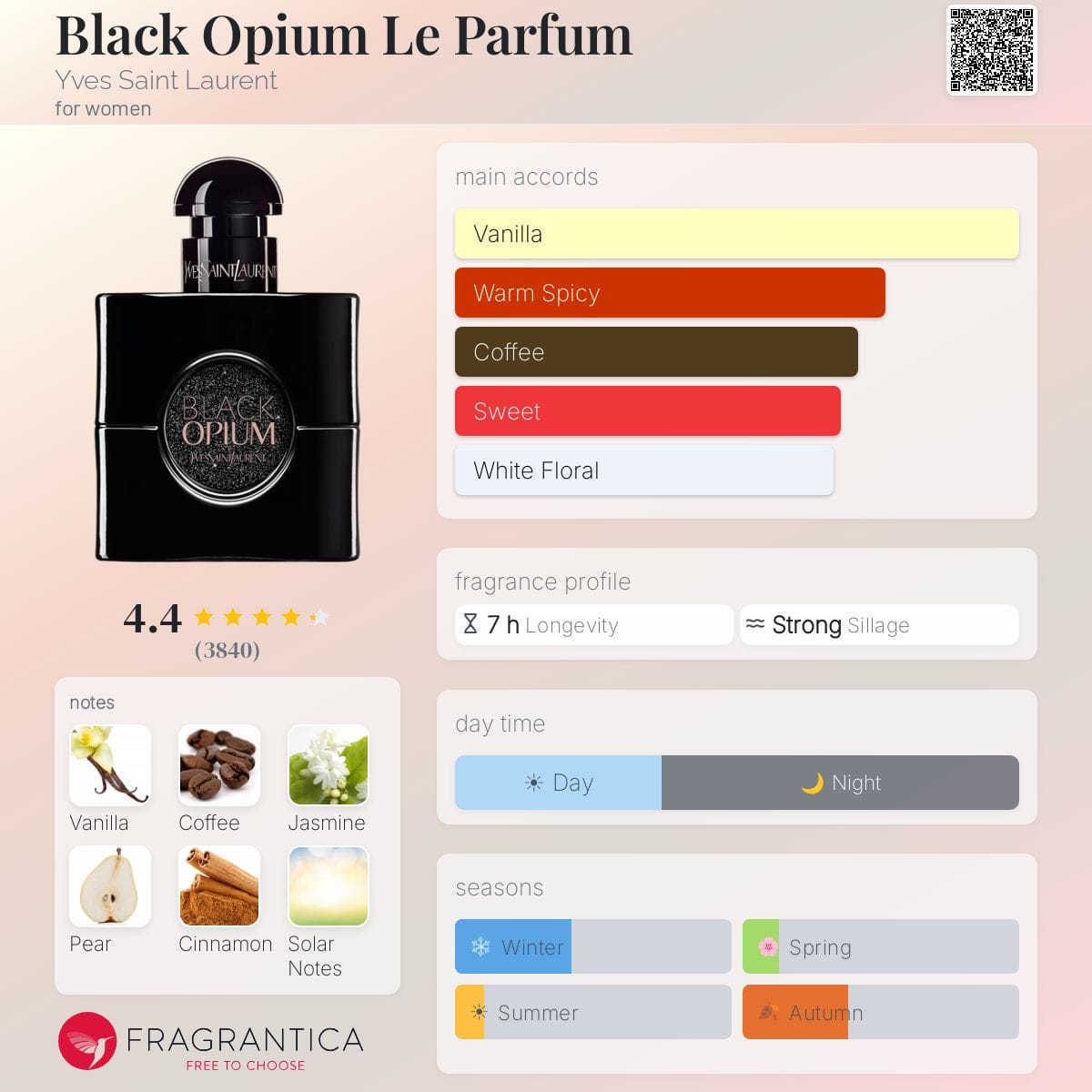 Black Opium Le Parfum, bottle, angle