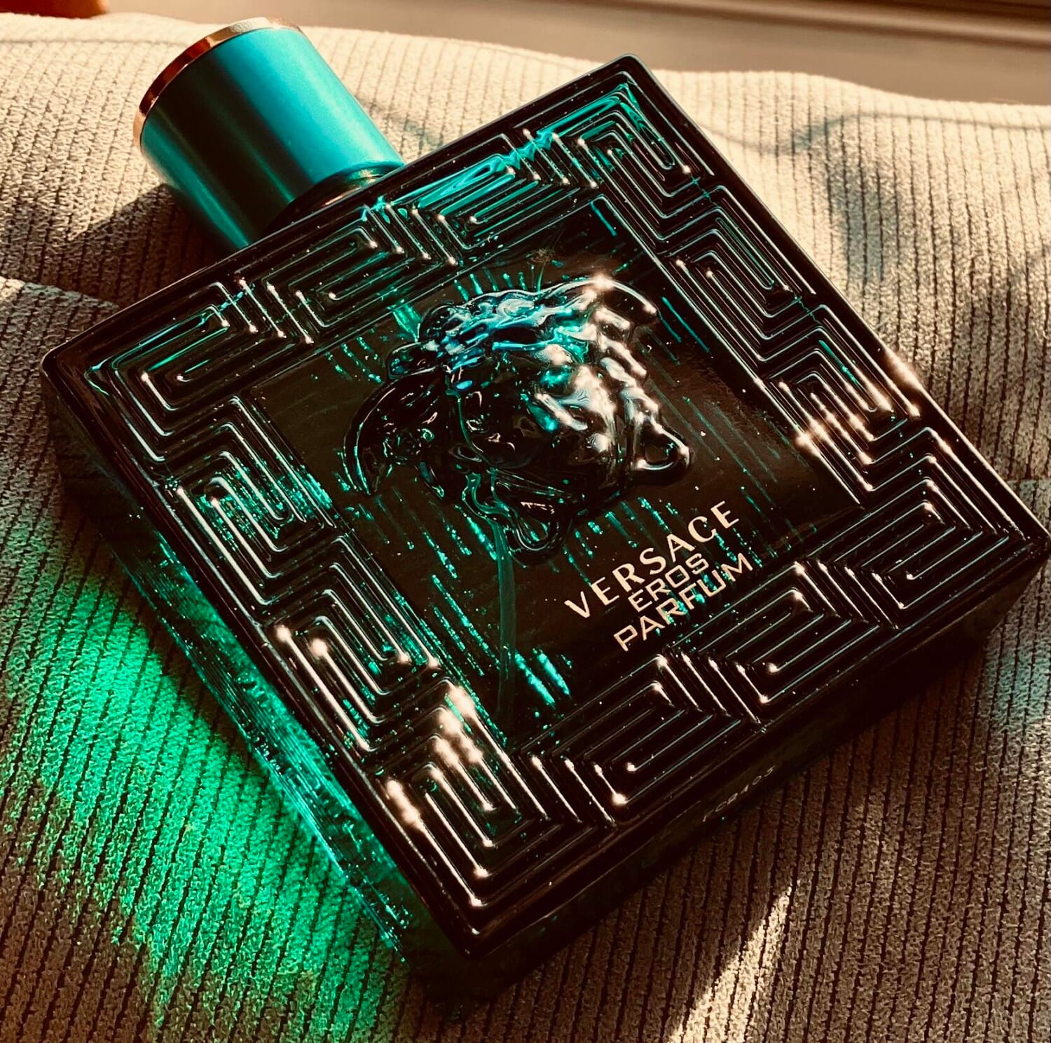 Eros Parfum, on-skin / lifestyle